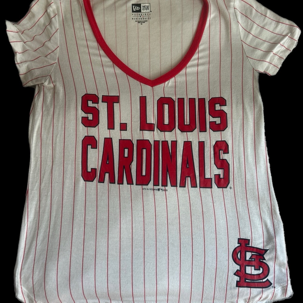 St. Louis Cardinals Striped Shirt - Red & White